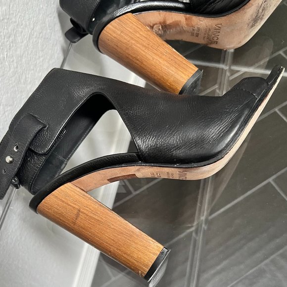 Vince Addie Open-toe Bootie Block Heel Sandals Black - Picture 11 of 14